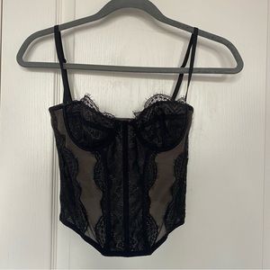 Urban Outfitters Black Modern Love Corset Top